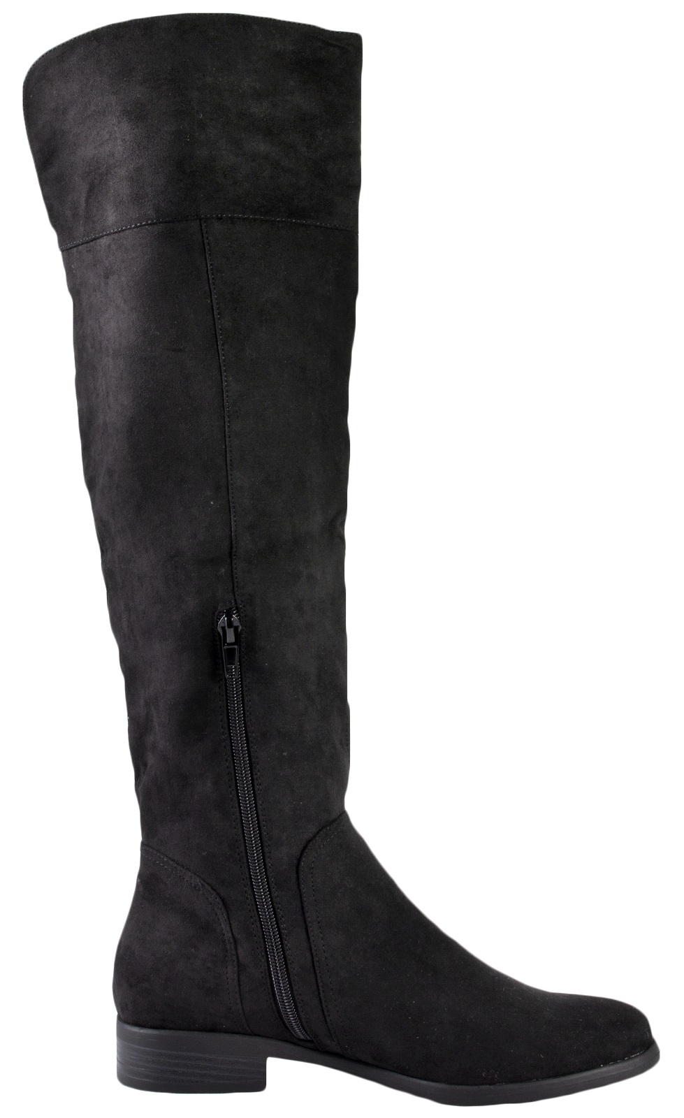 thigh high boots with a low heel